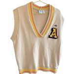 Adidas  50 Years Trefoil Preppy Varsity Knit  Beige Vest Women's M Photo 5