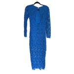 Maje  Fairy Sheer Lace Sheath Maxi Dress Medium Teal Occasion Event Boho Coastal Photo 10
