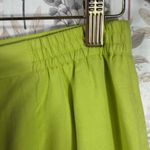 City Silk Lime Green Silk Pencil Skirt Elastic Waist Size 10 Vintage Y2K Office Photo 5