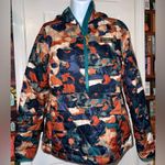 L.L. Bean Katahdin Fall Camo Colorful Quilted Hooded Jacket Size XXS Orange Photo 0