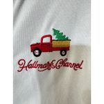 VTG Hallmark Channel Womens M Red Truck Christmas Tree Hoodie Pullover TV Movie White Size M Photo 6
