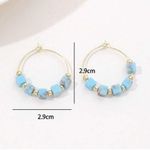 SheIn NWT Blue & Gold Hoop Earrings Photo 2