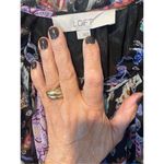 Loft Anne Taylor Lightweight printed top with flutter sleeves.SMALL Photo 4