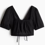 H&M  Cropped Lace Up Top Boho Medium Photo 5