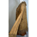 100% Leather Suede Blazer Fringe Jacket Women’s 26/28 Brown Photo 4