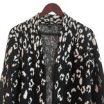 Talbots Women Cardigan Sweater XS Black White Open Front Long Line Cozy Office Photo 7