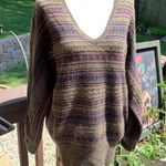 RALPH LAUREN Black Label Womens Sweater Top Striped Sz M 100% Cashmere V Neck Green Size M Photo 0