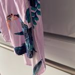 Fig & Flower Gorgeous Lavender Tropic Floral Tunic w Pockets 1/2 Button down Sm Purple Photo 4