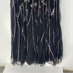 Mac Duggal 5353 Size 14W Floral Beadwork Flare Short Cap Sleeve A-Line Dress Photo 5