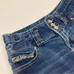 3/$30 Ariya Jeans | Junior's 9/10 Dark Wash Rhinestone Pocket Jean Shorts Blue Photo 1