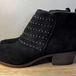 Lucky Brand  Belrose Black Suede Ankle‎ Booties 8.5W Studded Western Boho Chic Photo 0
