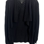 Tahari 100% Extra Fine Merino Wool Black Open Front Cardigan Size XS Cozy Photo 0