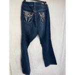 Love Indigo Women's Size 16 Blue Denim Embellished Pocket Bootcut Jeans Photo 1
