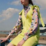 Stine Goya Rosario Tie Strap Satin Dress Yuzu Green Womens Size Medium Photo 5