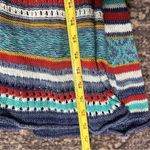 Free People  M Blue Teal Crochet Knit Rare Hearts Racer Neck Striped Tank Dress Photo 7