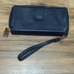 Badgley Mischka Navy Blue Quilted Wristlet Wallet NBM Gold Accent Zip Around Clutch Photo 1