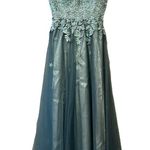 JAEDEN formal green a line v neck floral tulle dress prom wedding bridesmaid NWT Size undefined Photo 11