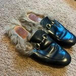 Gucci Calfskin Fur Womens Horsebit Princetown Loafers Slippers Photo 0