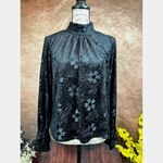 1. State  High Neck Open Back Long Sleeve Blouse Rich Black M Photo 6