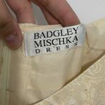 Vintage Badgley Mischka 90's Y2K Cocktail Dress Cream White Gold Brocade Size 6 Photo 6