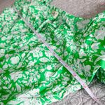 Universal Threads Universal Thread Puff Sleeve Peasant Top Bright Green Floral Size M Photo 4