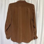 SEITEX Brown 100% Pura Seta Silk Button Down Shirt Long Sleeve Size L Vintage Size L Photo 4