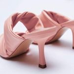 ZARA pink thick strap mule heel sandals blogger style | US 10, EU 41 Photo 4