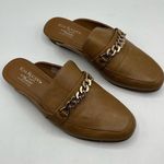 kim rogers  Brown Emersyn Mules With Gold Chain Accent Photo 1