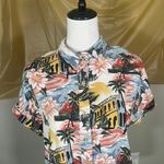 Lily Star Cropped Tropical Button Down  Photo 1