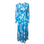 Tuckernuck  Maxi Dress Libby Watercolor Modest Turquoise And White Size Small Photo 1
