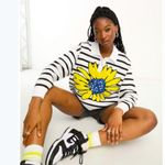 Obey NWOT FLOWER STRIPE POLO SWEATER (XS) Photo 1