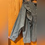 J.Crew ‎ Denim Chambray Ruffled Long Sleeve Popover Cotton Blouse Blue Size 4 Photo 7