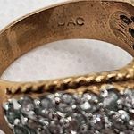 Vintage BAC Gold Tone & Silver Tone Crystal V Ring (6) Photo 5