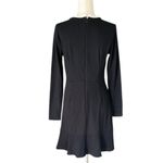 Loft  Chic Black sweater Dress with white Ruffle Trim Neckline Photo 5