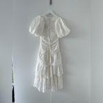 Farm Rio  White Cotton Eyelet Puff Sleeve Midi Dress XXS Photo 9