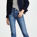 Joie  Fayana Genuine Shearling & Leather Trim Moto Jacket Navy Blue Sz S NWT Photo 6