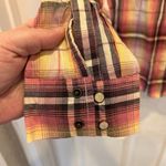 Mossimo Womens Flannel‎ Western Top L Pink Plaid Pearl Snap Long Sleeve Jrs NWT Size L Photo 3