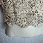 SheIn  Frenchy NWT beige/pink lace sleeveless top open back size medium B36 Photo 5