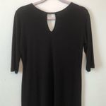 Clara Sun Woo Dress Black 3/4 Sleeve Swing Dress w/ Keyhole Back Sz XS EUC LBD Photo 9
