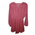 ZARA  Romantic Dusty Rose Ruffle Romper with‎ Long Sleeves Photo 3