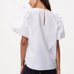 Loft Drama Queen White Puff Sleeve Blouse Photo 1