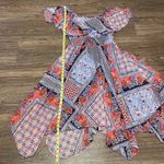 Rabbit Rabbit Rabbit Short Sleeve Fit & Flare MIDI Printed Dress Red Blue Size 10 Photo 7