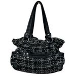 Wilson Tweed and Leather Bucket Handbag Black Photo 1