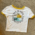 Arizona Jeans Juniors Arizona Jean Company White and Yellow Crop Top XS Photo 1