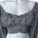 Storia Altar’d State Floral Long Puff Sleeve Crop Top with Cross Back Tie Photo 9