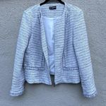 Karl Lagerfeld Paris Tweed Zip Jacket 2 Soft White/Black Fringe Photo 6