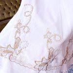 Vintage 90s Rene Margo Embroidered Beaded Skirt Size Small White Photo 3