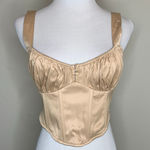 ZARA Satin Corset Nude Sz Small High Sides Photo 0