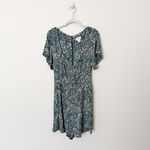 Anthropologie [] Maeve Point Breeze Blue Floral Front Tie Short Sleeve Romper 14 Photo 1
