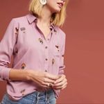 Anthropologie "County Fair" Embroidered Hot Air Balloon Button Down Top 4P Photo 3